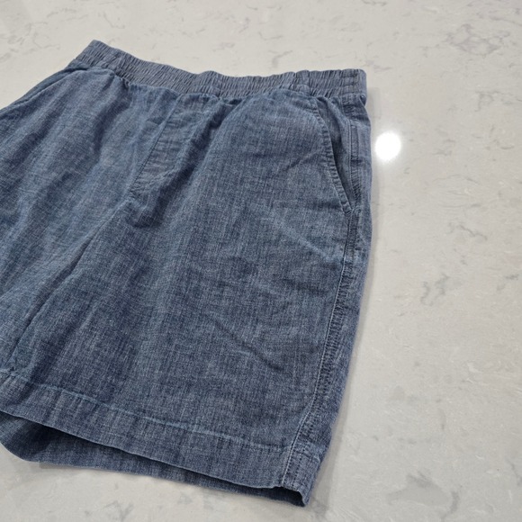 Lands End Womens Mid Rise Elastic Waist Pull On Shorts Blue Size 10 Cotton Blend - Picture 3 of 7